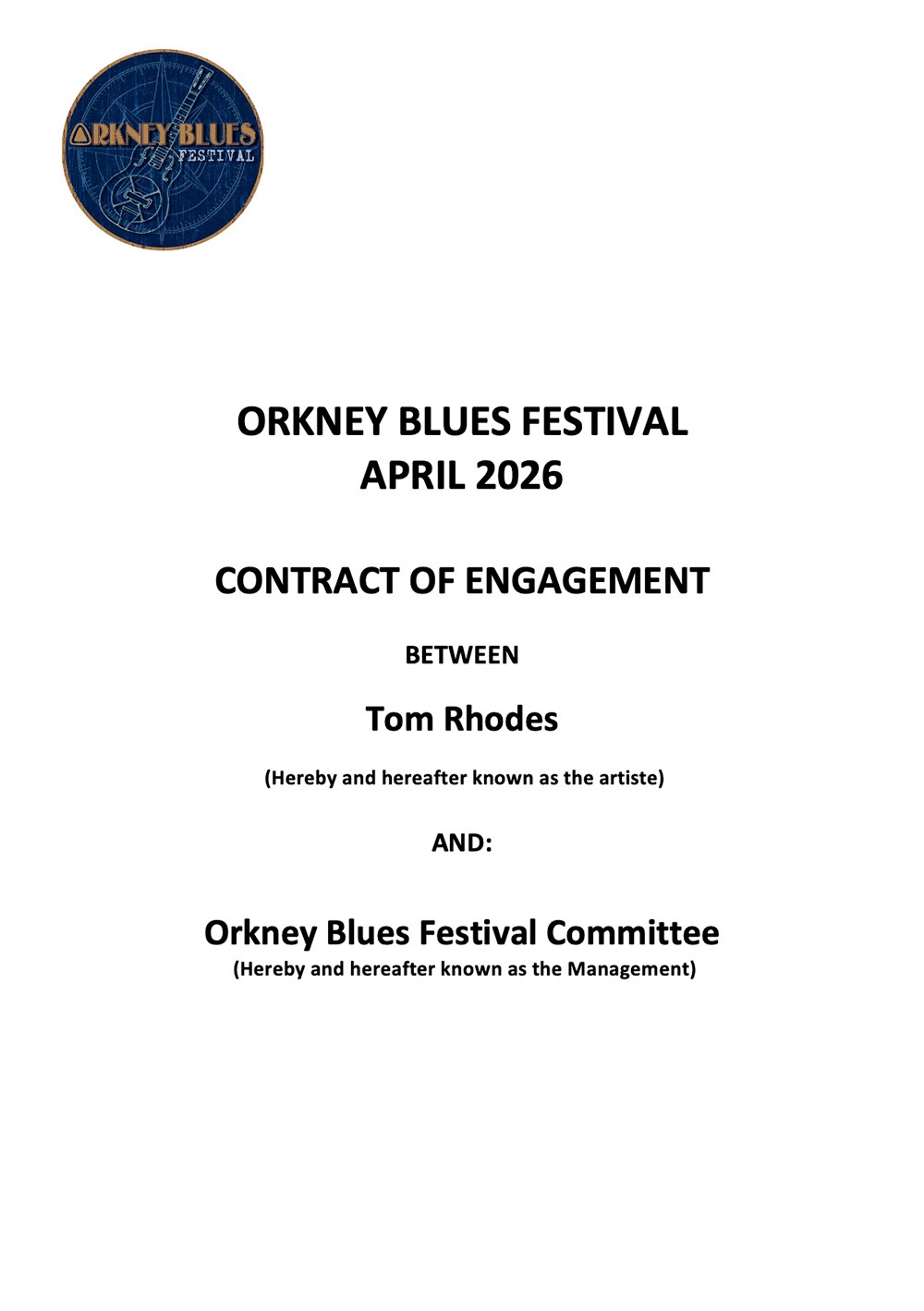2026OrkneyBF_Contract Image of contact for gig at Orkney Blues Festival 2026